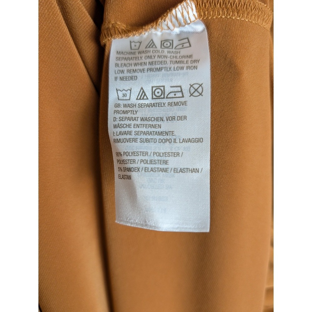 Susan Graver Liquid Knit Tunic Women Large Rich Gold VNeck Modern Essentials Top - Picture 8 of 11